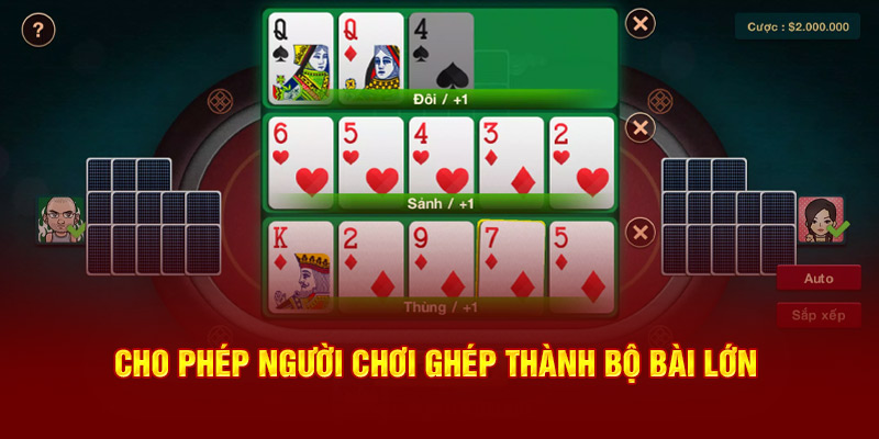 Cho phép người dùng ghép thành bộ lớn hơn